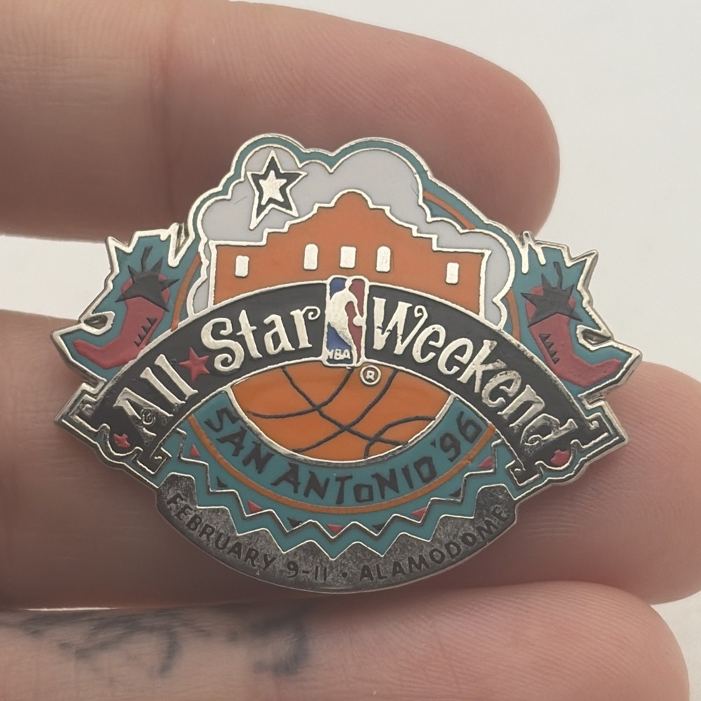 Vintage 1996 All Star Weekend San Antonio Texas NBA Basketball Lapel Hat Pin